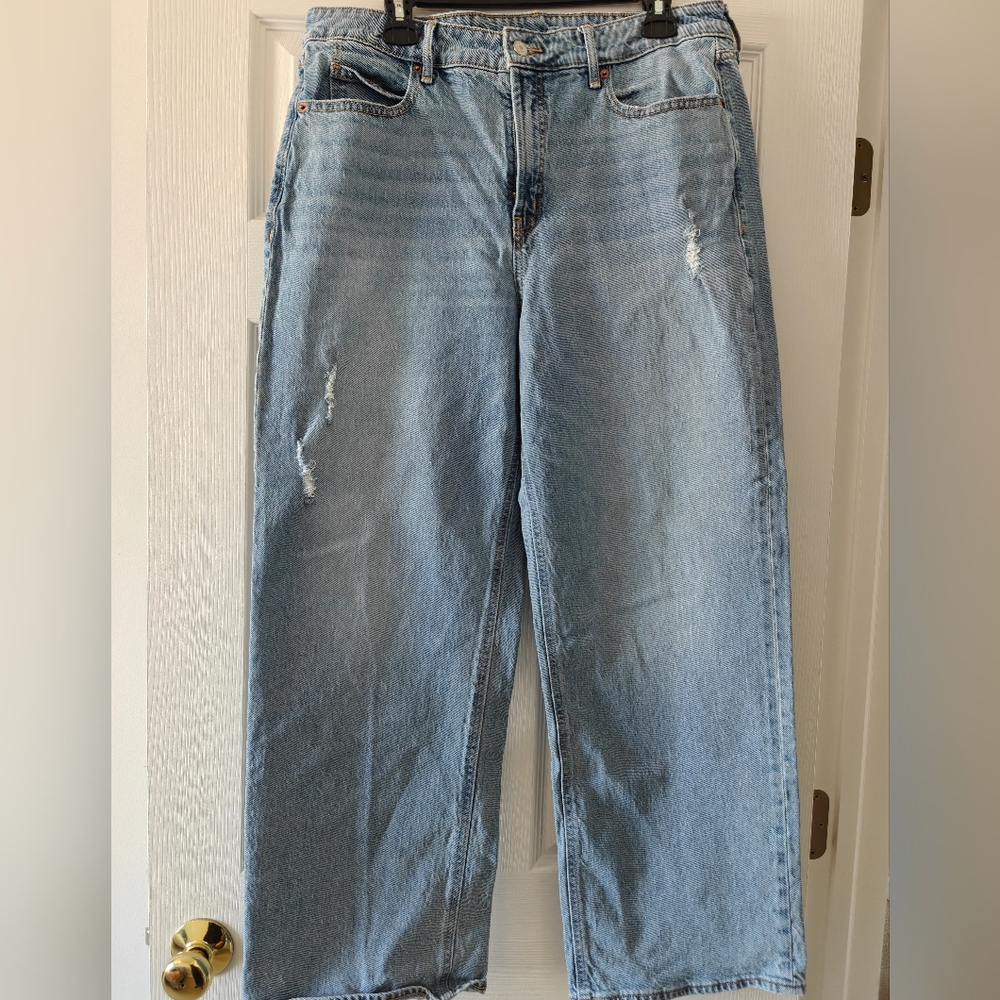 Old Navy Sky High Wide Leg Jeans - Light Blue